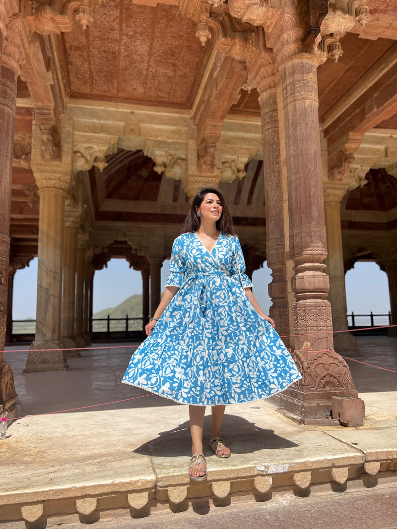 Floral dress puff sleeves cheap