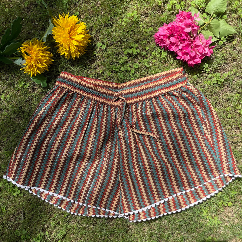 Printed Cotton Shorts