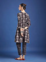 Black Floral Handblock Printed Cotton Co-ord Set