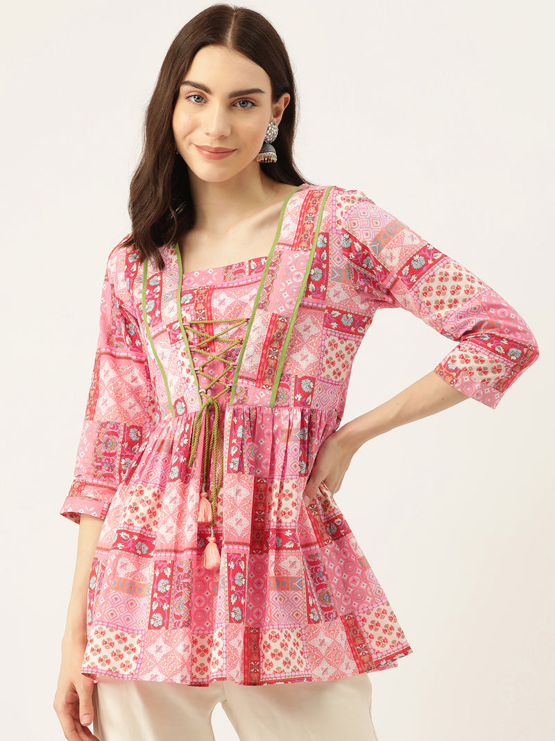 Pink Printed Top