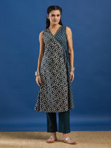 Green Handblock Printed Kurta Set