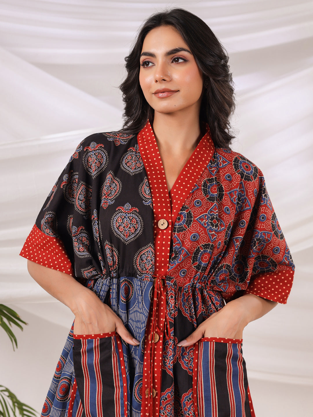 Ajrakh Printed One Size Kaftan Top