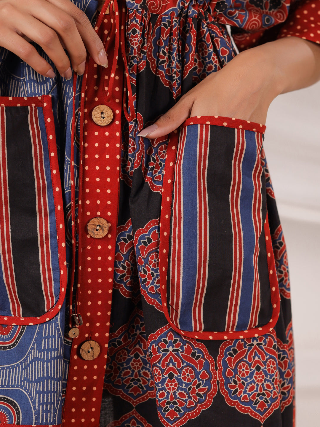 Ajrakh Printed One Size Kaftan Top