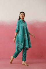 Green Bandhej Printed Co-ord Set