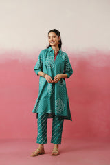 Green Bandhej Printed Co-ord Set