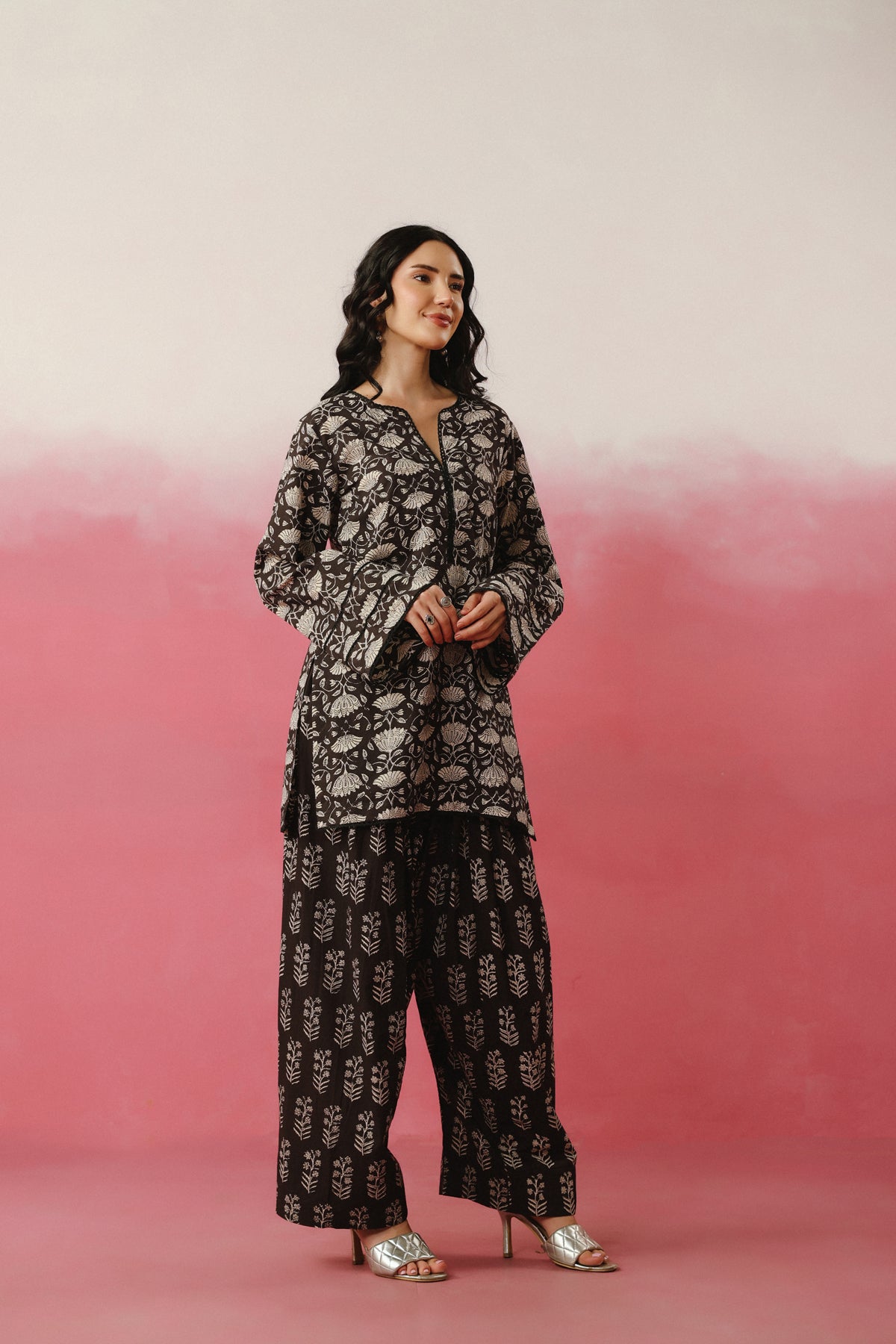 (Pre-Order) Pure Cotton Hand Block Printed Farshi Kurta Set