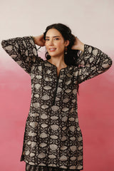 (Pre-Order) Pure Cotton Hand Block Printed Farshi Kurta Set