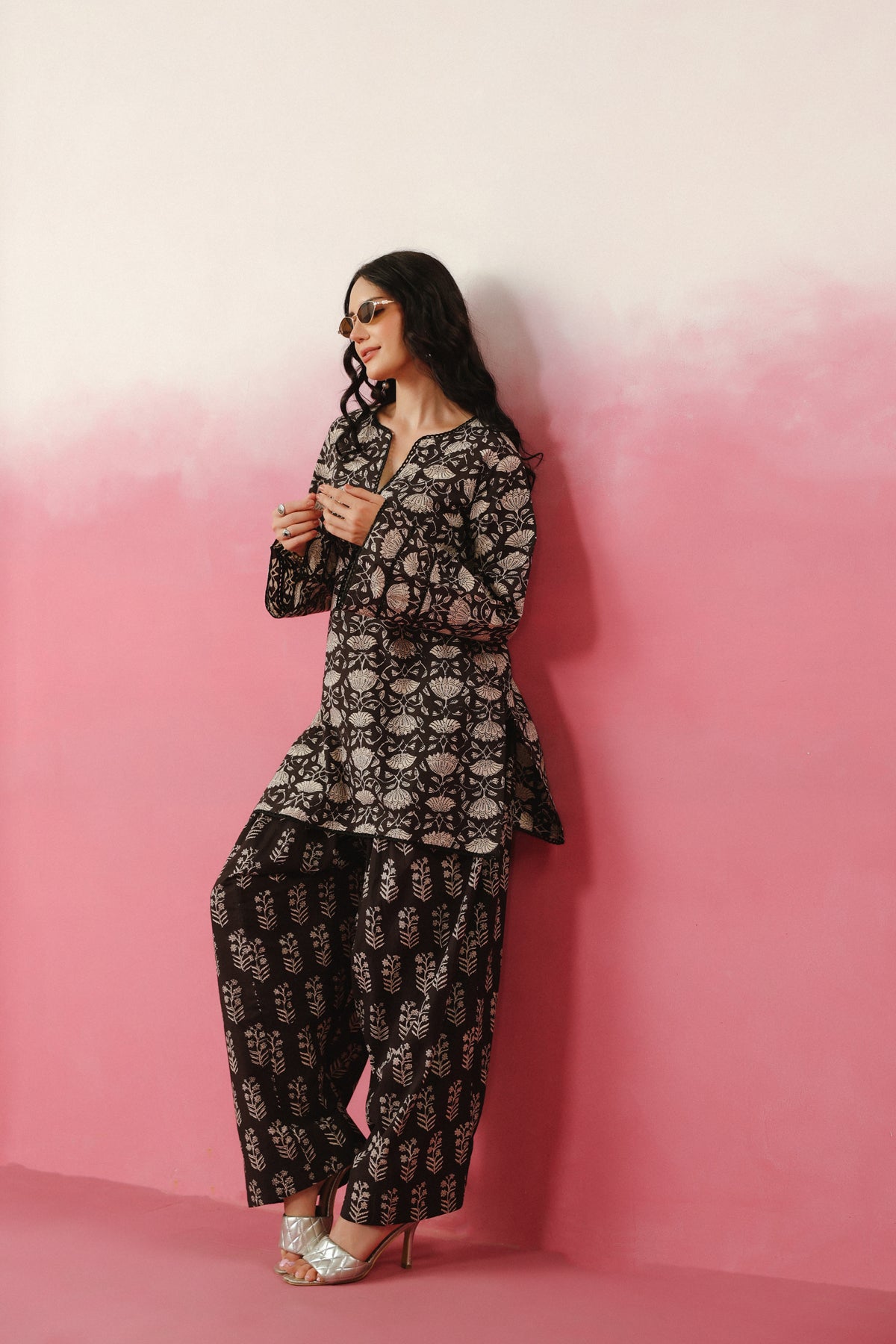 (Pre-Order) Pure Cotton Hand Block Printed Farshi Kurta Set