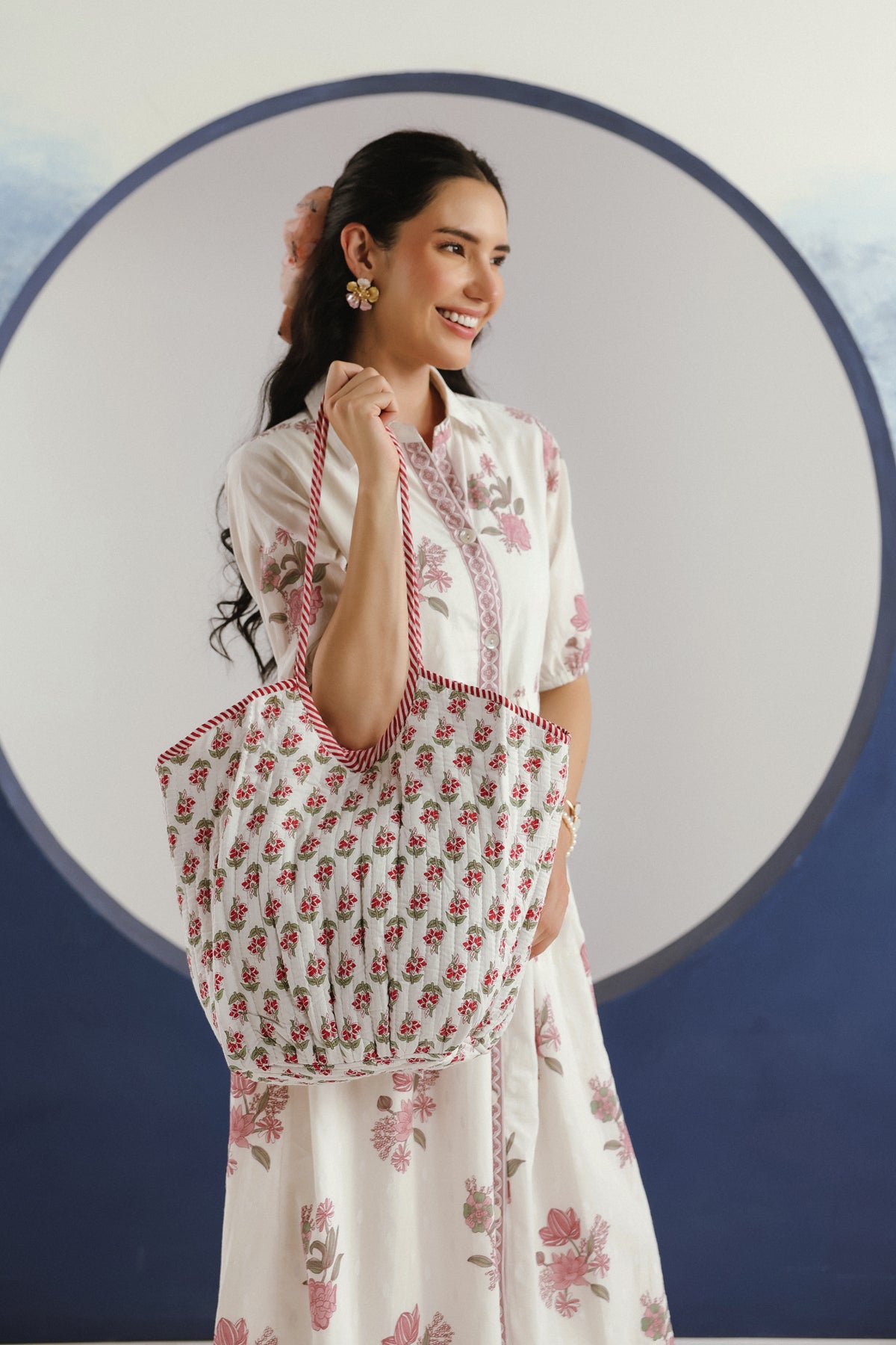 Phoolwari Quilted Boho Tote Bag