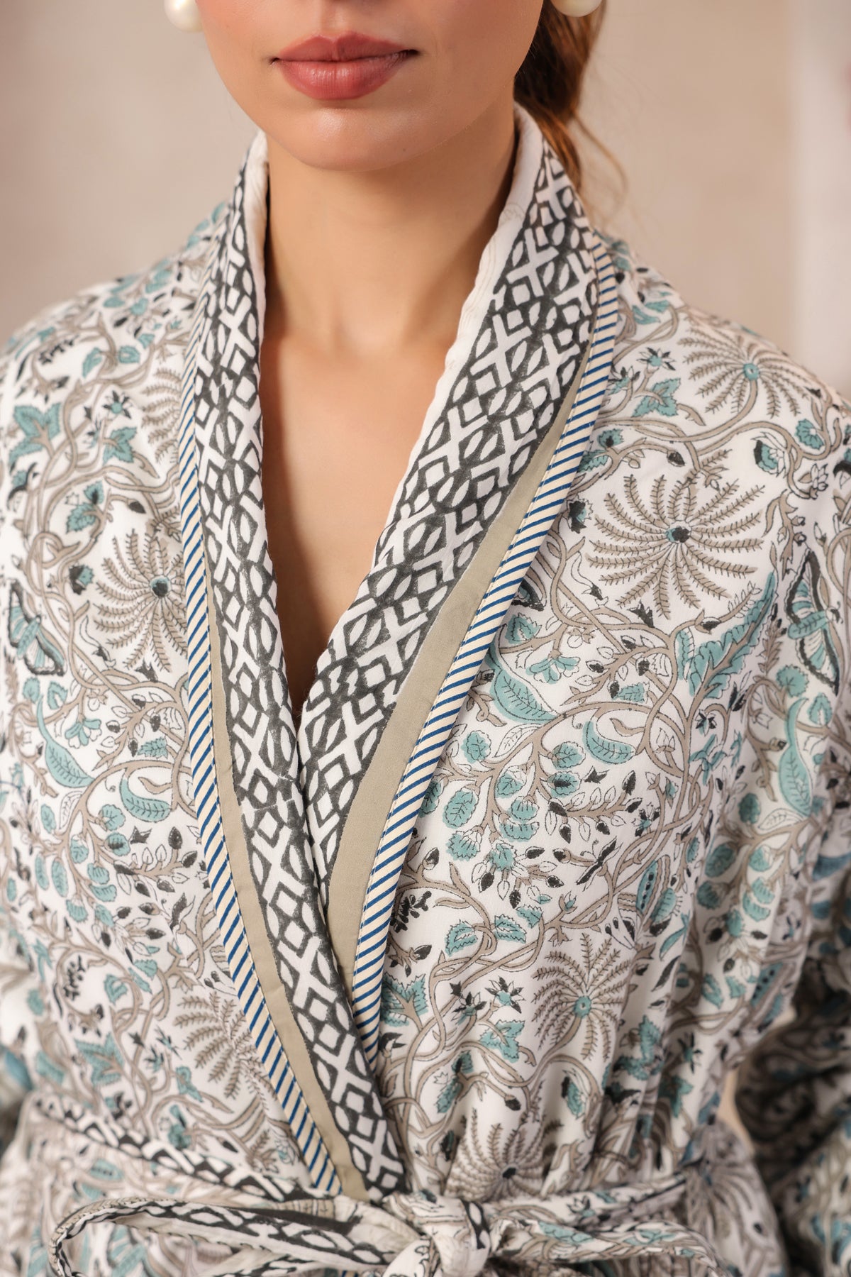 Persian Mughal Printed Reversible Quilted Robes