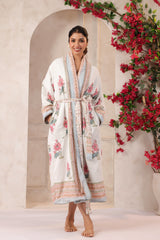 Lotus Bloom Printed Reversible Quilted Robes