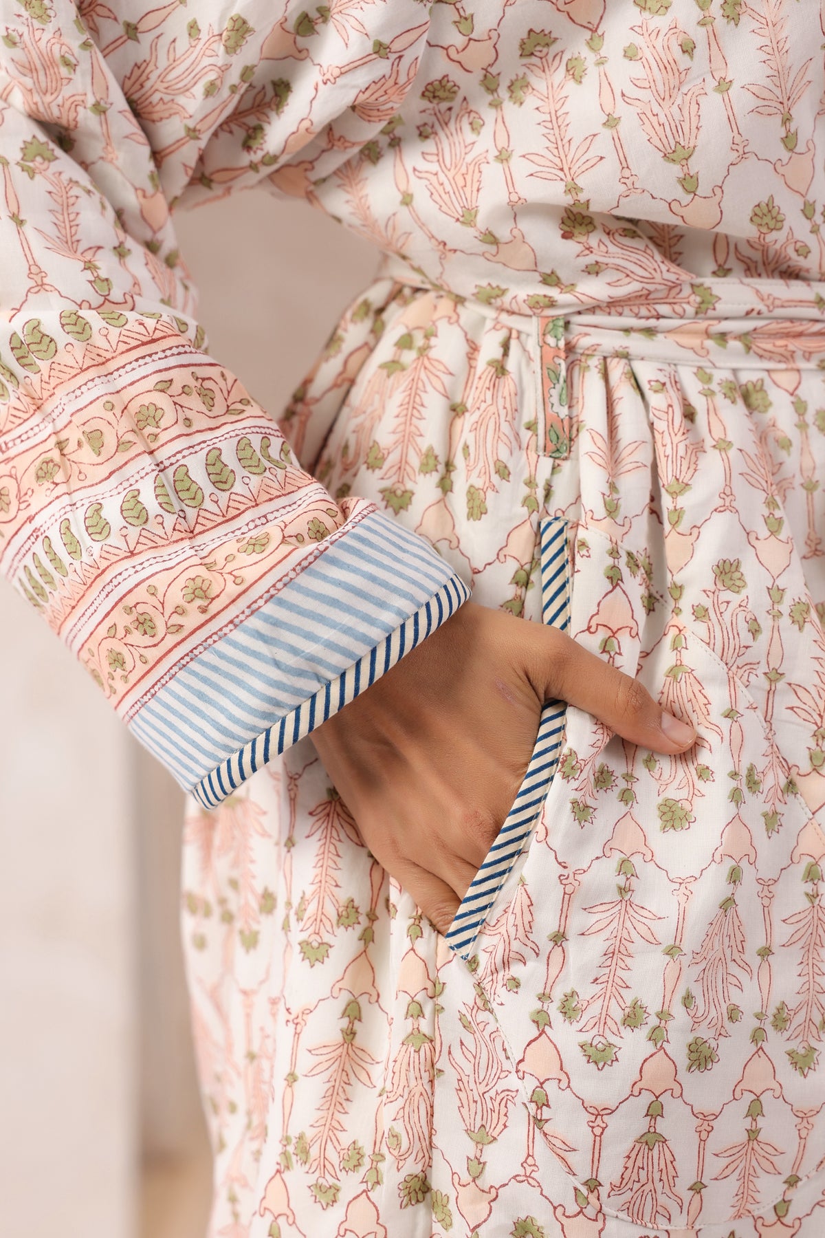 Lotus Bloom Printed Reversible Quilted Robes