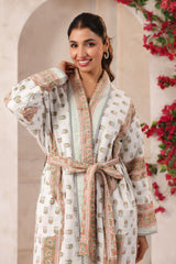 Rosette Floral Printed Reversible Quilted Robes
