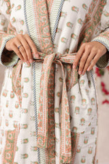 Rosette Floral Printed Reversible Quilted Robes
