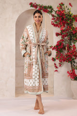 Rosette Floral Printed Reversible Quilted Robes