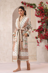 Rosette Floral Printed Reversible Quilted Robes
