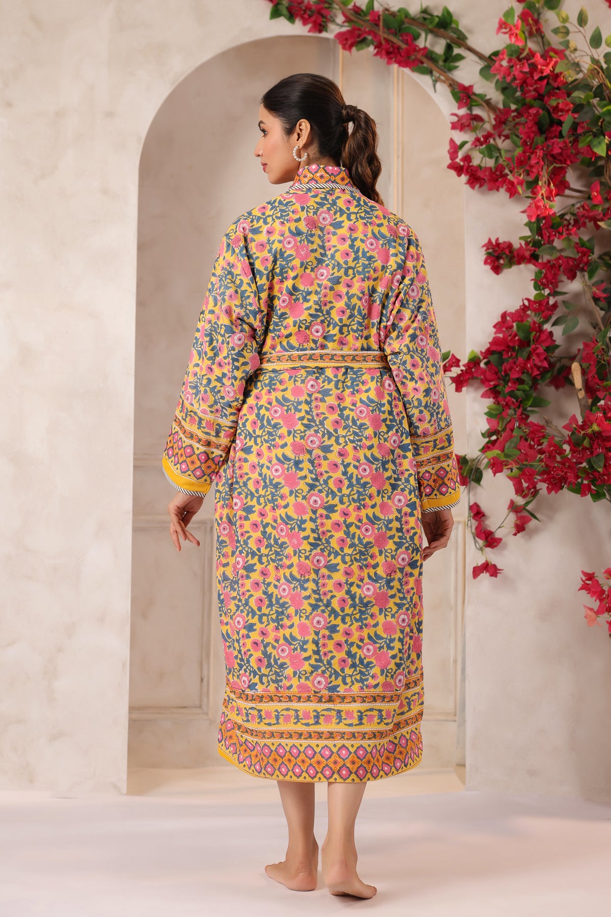Basanti Printed Reversible Quilted Robes
