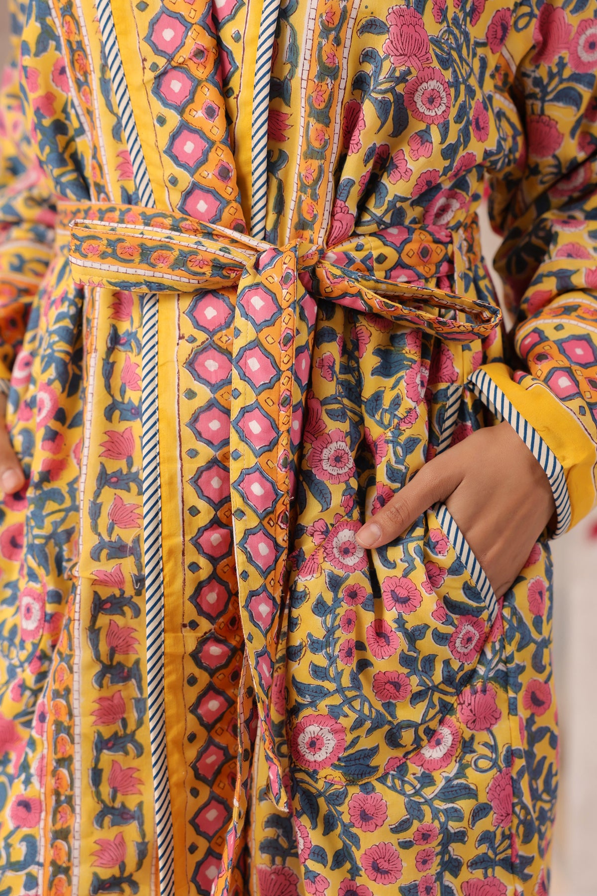 Basanti Printed Reversible Quilted Robes