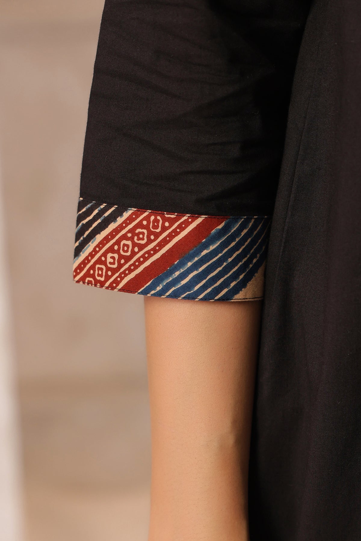 Black Piku Inspired Handcrafted Cotton Kurta Set with Dupatta