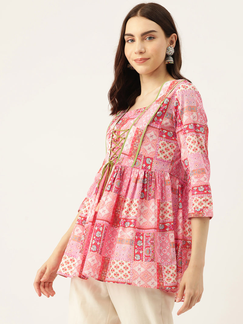 Pink Printed Top