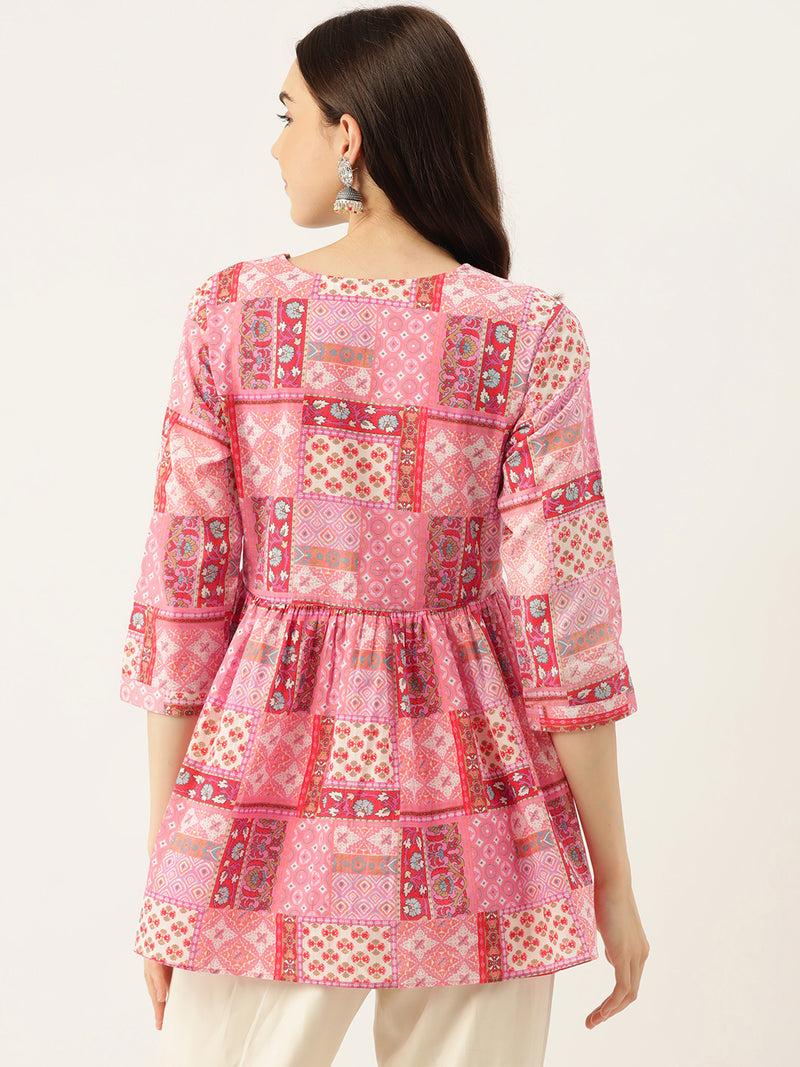 Pink Printed Top