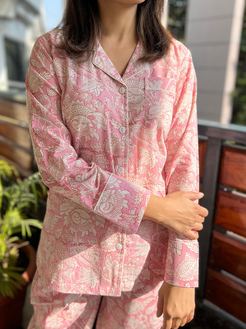 Pink Printed Lounge Set