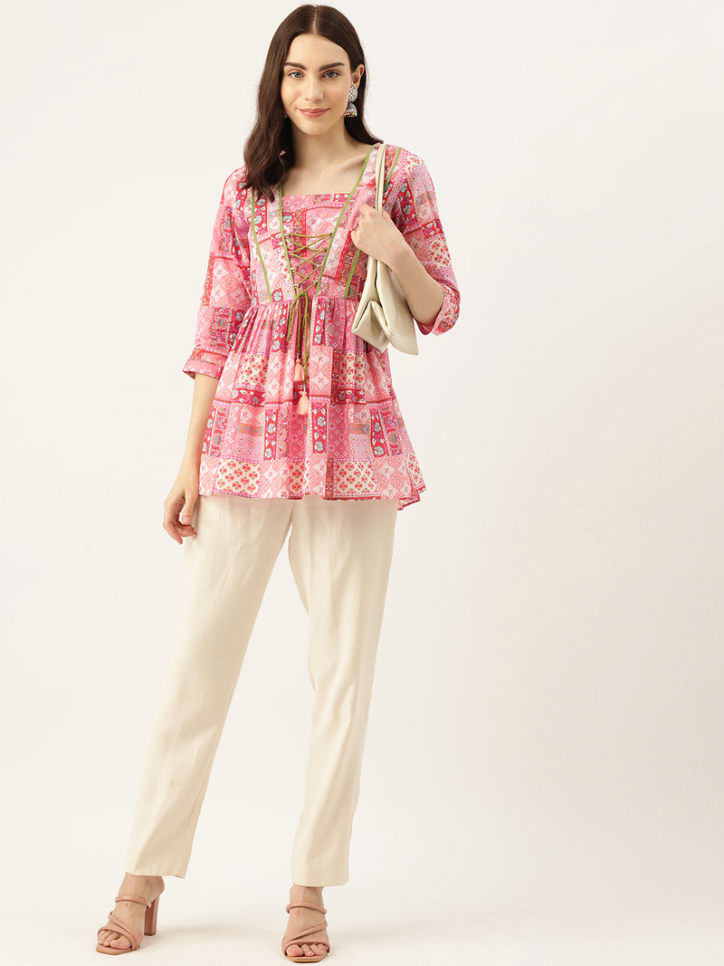 Pink Printed Top