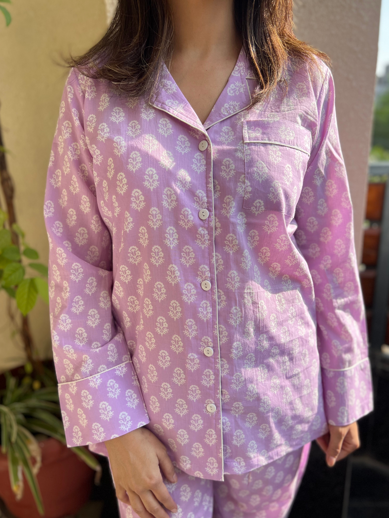 Lavender Printed Lounge Set