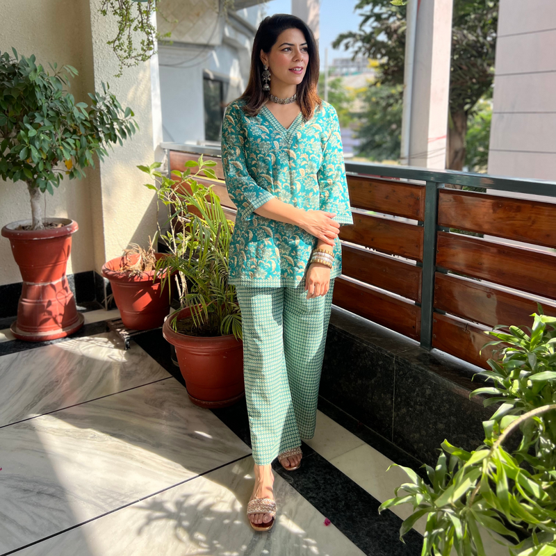 Green Printed Co-ord Set