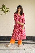 Meher Pink Printed Sequinned Pure Cotton Kurta with Trousers & Dupatta