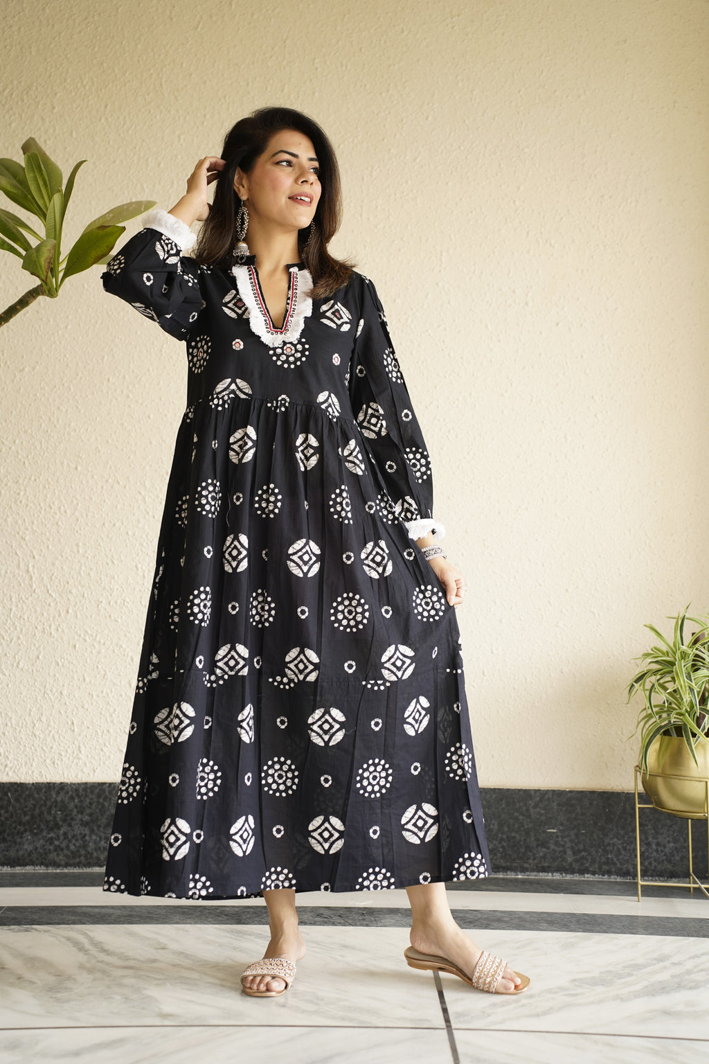 Bandhani Black Printed Dress