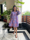 Purple Printed Cotton Dress