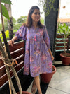 Purple Printed Cotton Dress