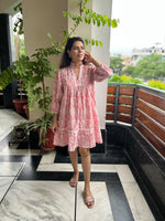 Pink Printed Cotton Dress