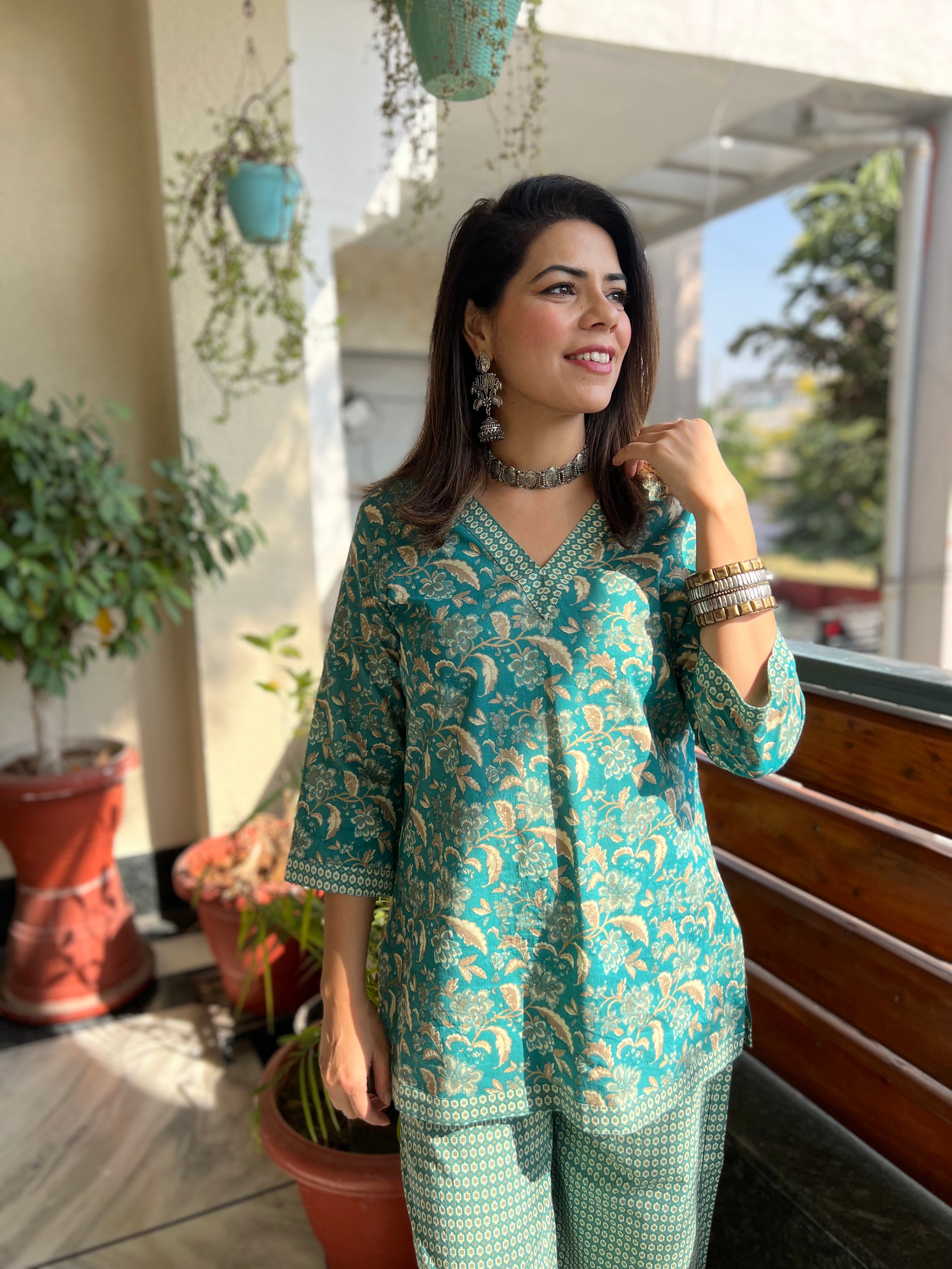 Green Printed Co-ord Set