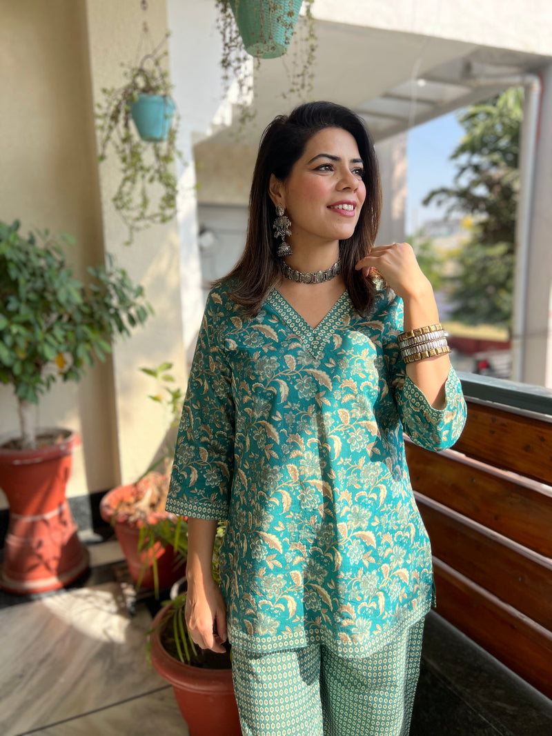 Green Printed Co-ord Set