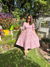 Pink Smocking Printed Dress