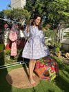 Lavender Printed Tier Cotton Dress