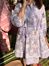 Lavender Printed Tier Cotton Dress