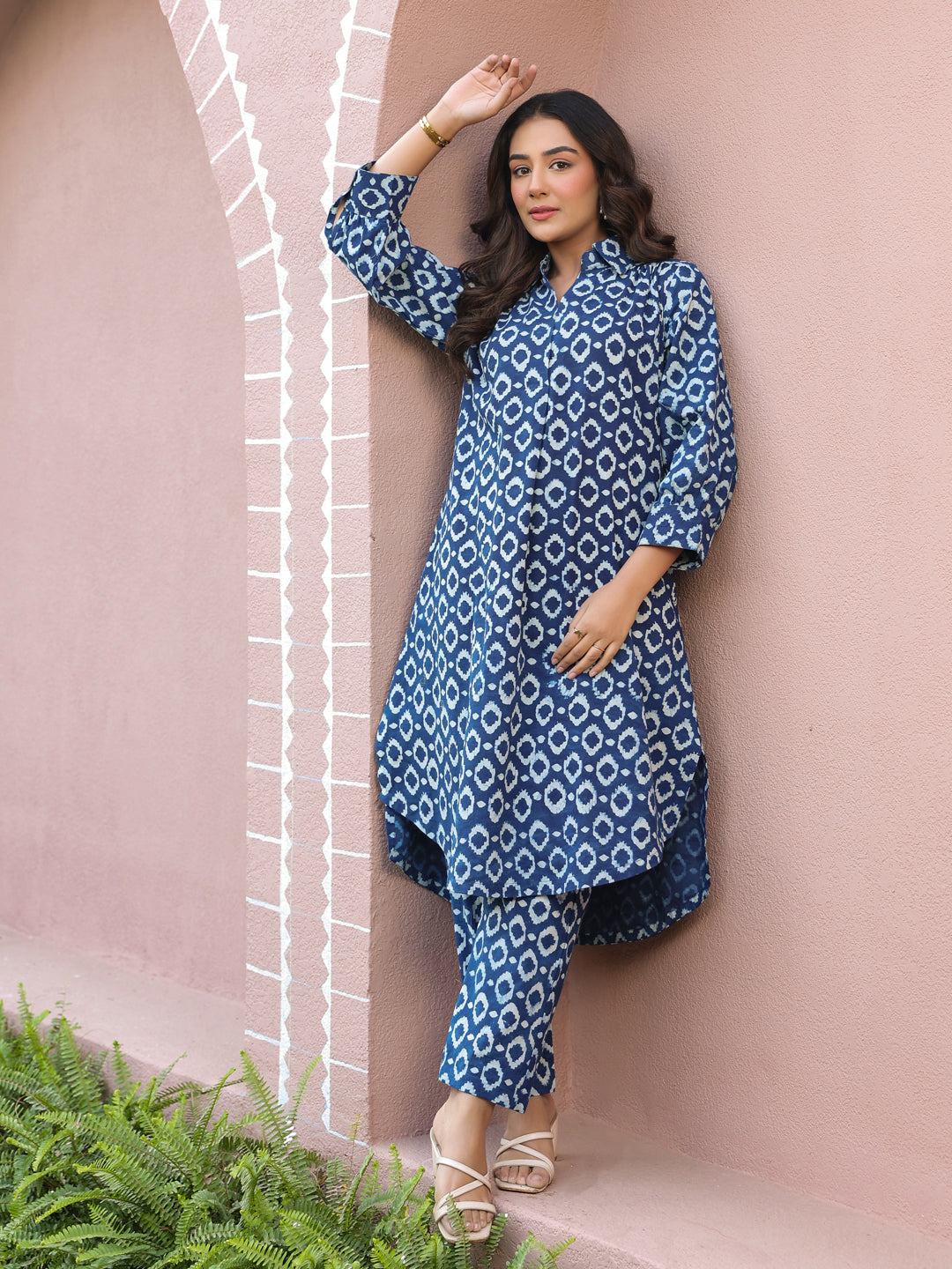 Indigo Handblock Printed Cotton Co-Ord Set