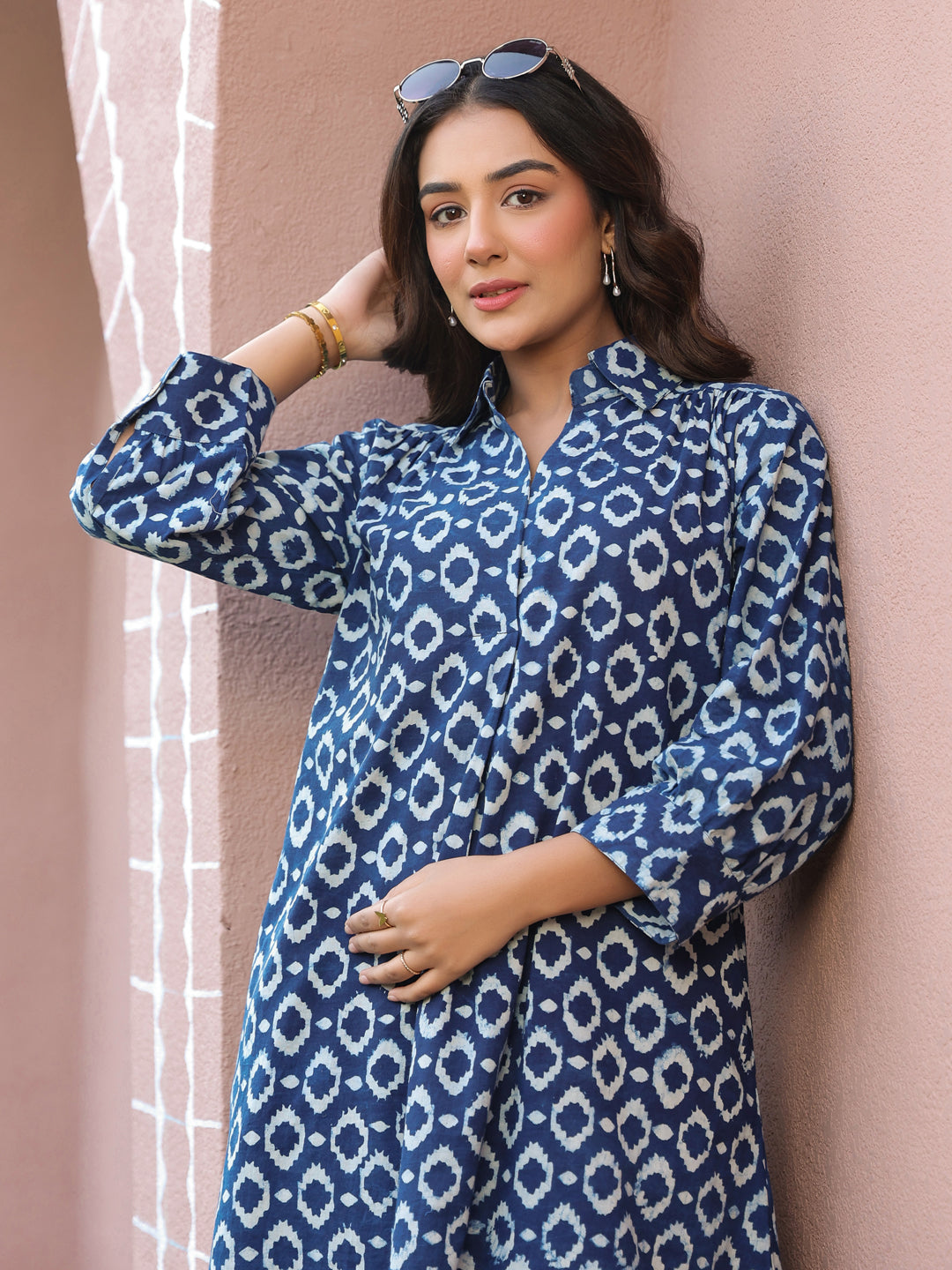 Indigo Handblock Printed Cotton Co-Ord Set