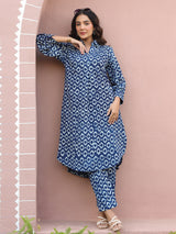 Indigo Handblock Printed Cotton Co-Ord Set