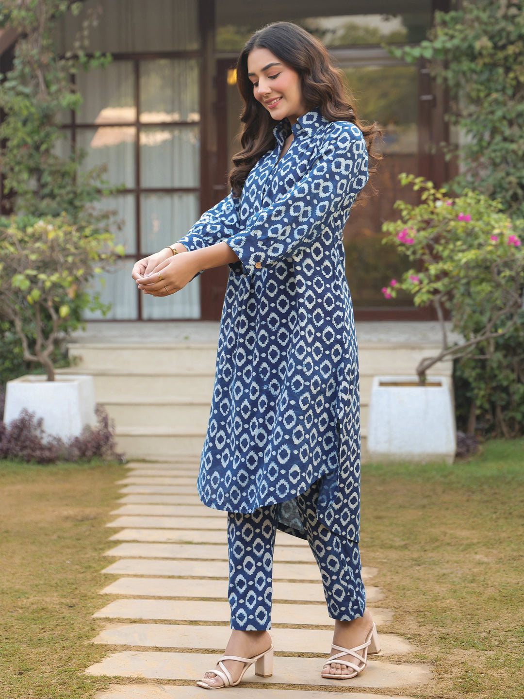 Indigo Handblock Printed Cotton Co-Ord Set