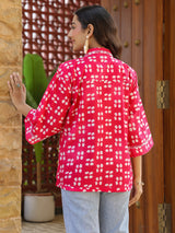 Pink Picnic Ethnic Motif Printed Cotton Top