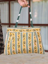 Yellow Border Shoulder Bag with Zip
