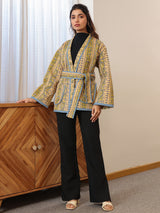 Rustic Firdaus  Reversible Quilted Jacket with Pockets