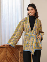 Rustic Firdaus  Reversible Quilted Jacket with Pockets