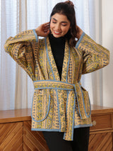 Rustic Firdaus  Reversible Quilted Jacket with Pockets