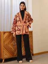 Autumn Garden Quilted Jacket with Pockets