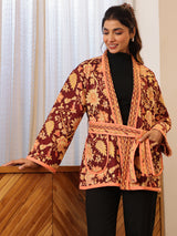 Autumn Garden Quilted Jacket with Pockets